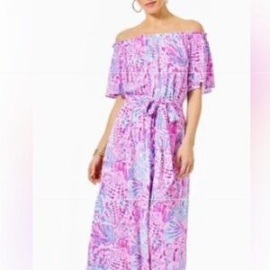 Like New! Lily Pulitzer Moriah Midi Dress XL Raz Berry Vibrant, Exc. Condition